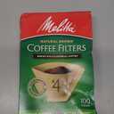 Melitta #4 Cone Coffee Filters, Natural Brown, 100 Count, Pack of 6
