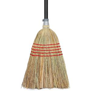 Corn Broom Outdoor, Household Indoor and Outdoor Broom Suitable for Sweeping Gravel, Fallen Leaves and Sand on Yard, Garage, Lawn, Stone Path and Concrete Floor