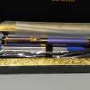 Personalized Pen | Fancy Writing Pen with Black Lacquer & Real Gold Plating | Executive Office Pen, Premium Gift Set for Men & Women | Nice Pens for Writing & Professional Use (Blue)