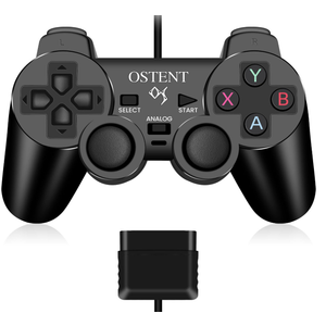OSTENT Wired Analog Controller Gamepad Joystick Joypad for Sony Playstation PS2 PS1 PS One PSX Console Dual Shock Vibration Video Games