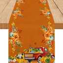 Happy Fall Table Runner Maple Leaves Seasonal Kitchen Dining Table Decoration Flag Autumn Home Party Decor 13x72 inch
