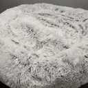 Best Friends by Sheri The Original Calming Donut Dog Bed for Large Dogs up to 100 lbs, Shag Faux Fur, Frost Gray, Large, 36" x 36"