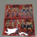 Aoriher 12 Pcs Christmas Nutcracker Ornament Small Wooden Soldier Hanging Decorations Nutcracker Figure Christmas Ornament for Xmas Tree Decoration Figure