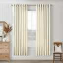 Cream Beige Bedroom Curtains 72 Inches Long Thick Linen Sheers Textured Neutral Boho Nursery Natural Linen Semi Sheer Drapes for Living Dining Room 72 Inch Length 2 Panels Set for Closet Cabin