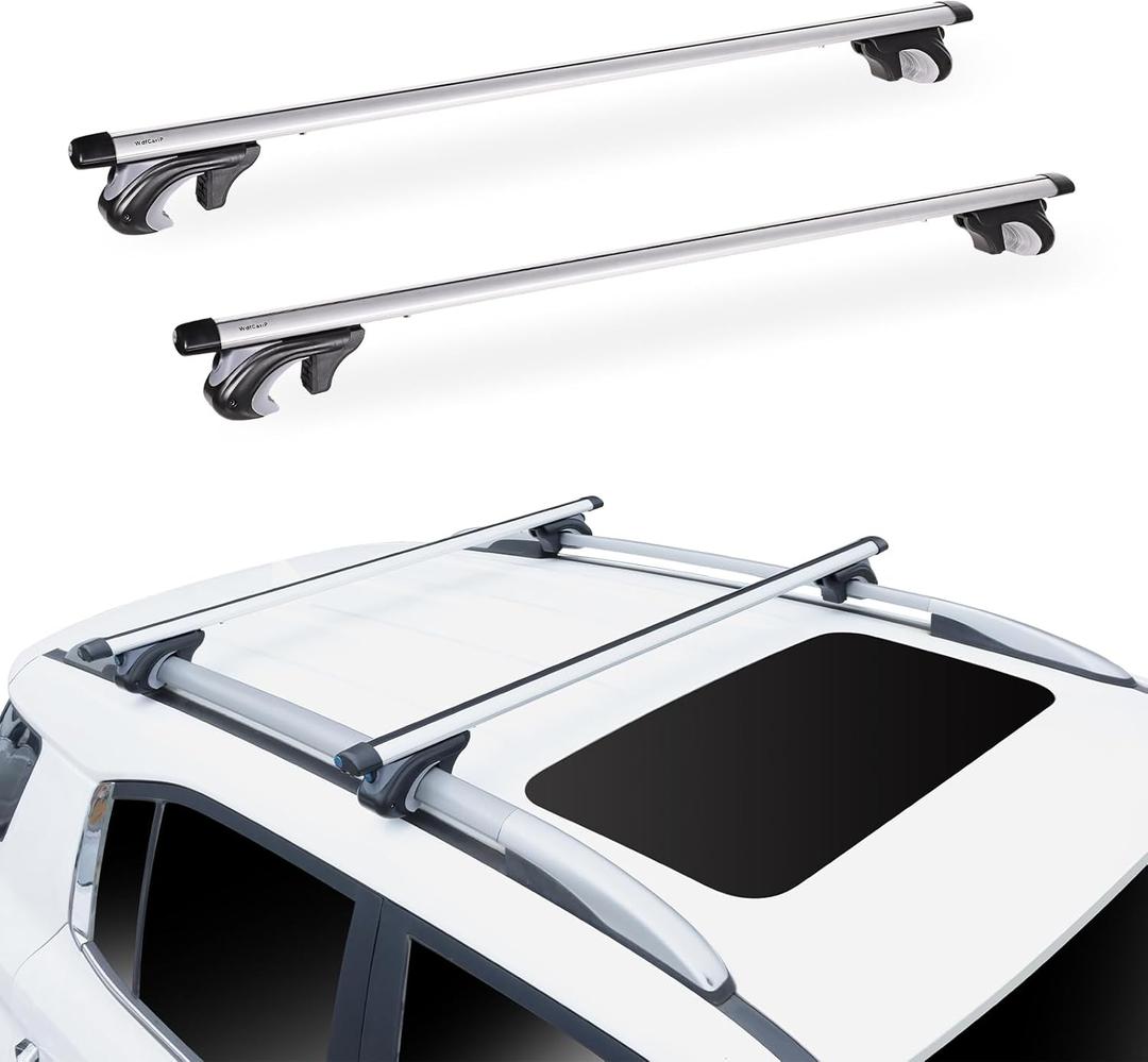 Roof Rack Cross Bars 56", Universal Aluminum Roof Top Cross Bar Set, 260 lbs Load Capacity, Suitable for Raised Side Rails (with Gap Design)