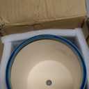 8 Inch Plant Pot: Ceramic Planter with Drainage Hole & Saucer Indoor Outdoor Plants - Cylinder Round Flower Pot for Home Office - Modern Decorative - Medium Blue