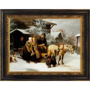 Vintage 16x20 Frame for Canvas Oil Paintings, Black Gold Heavy Wood Frames for Memorial Portraits, Ornate Open Back Wall Frame for Artists Designers Show, No Cover & Back