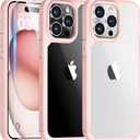 TAURI 3 in 1 for iPhone 15 Pro Max Case, with 2X HD Screen Protectors, [Military Grade Drop Protection] Shockproof Case for iPhone 15 Pro Max 6.7 Inch Pink