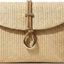 CHUNLI Woven Straw Clutch Bag for Women, Raffia Crossbody Handbag with Detachable Strap, Summer Beach Vacation Boho Purse