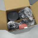 CIRCLE JOY Electric Salt and Pepper Grinder Set Rechargeable Salt and Pepper Mills with 6-Level External Adjustable Coarseness, White LED Light and Storage Base, Black