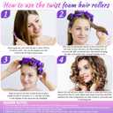 30Pcs Small Foam Hair Curlers, 9.45" Length x 0.47" Diameter, No-Heat Flexible Curling Rods for Short, Medium and Long Hair