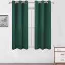 LEMOMO Dark Green Bedroom Blackout Curtains/38 x 54 Inch Long/Set of 2 Curtain Panels/Thermal Insulated Room Darkening Curtains for Bedroom