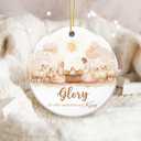 4 x Holy Family Ornament with Baby Jesus, Mary & Joseph, Glory to The Newborn King Nativity Ornament  Christian Religious Christmas Tree Decoration  Faith Decor for Believers, Church