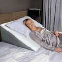 Kolbs Extra Wide Bed Wedge Pillow for Sleep Apnea, Acid Reflux, and Back Pain Relief, with Chic Jacquard Cover - Headboard GERD Pillow Wedges for Sleeping (Extra Wide 12" Height)