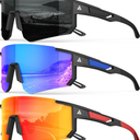 Polarized Sports Sunglasses for Men, UV400 Protection Mens Sunglasses Wrap Around Sun Glasses for Cycling Running, Pack of 3