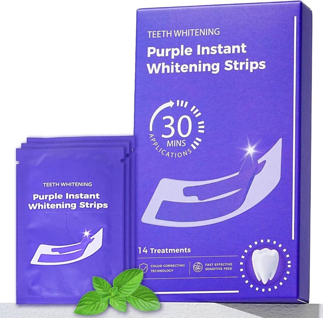 Teeth Whitening Strips kit - Enamel Safe for Whiter Teeth - Whitening Without Sensitivity - Fast Acting for Removing Stains from Coffee, Wine and Smoking (14 Strips, Mint)