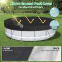 18FT Pool Cover, Solar Pool Covers for Above Ground Pools, Round Pool Cover, Waterproof and UV Resistant, with Ground Nails,Winch and Cable