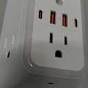 Wall Outlet Extender with Night Light, Power Plug Adapter 6 Outlet Extender with 4 USB Charging Ports 1050J Power Strip Multi Plug Adapter Spaced for Home Travel Office (2U2C) (White-1Pcs)