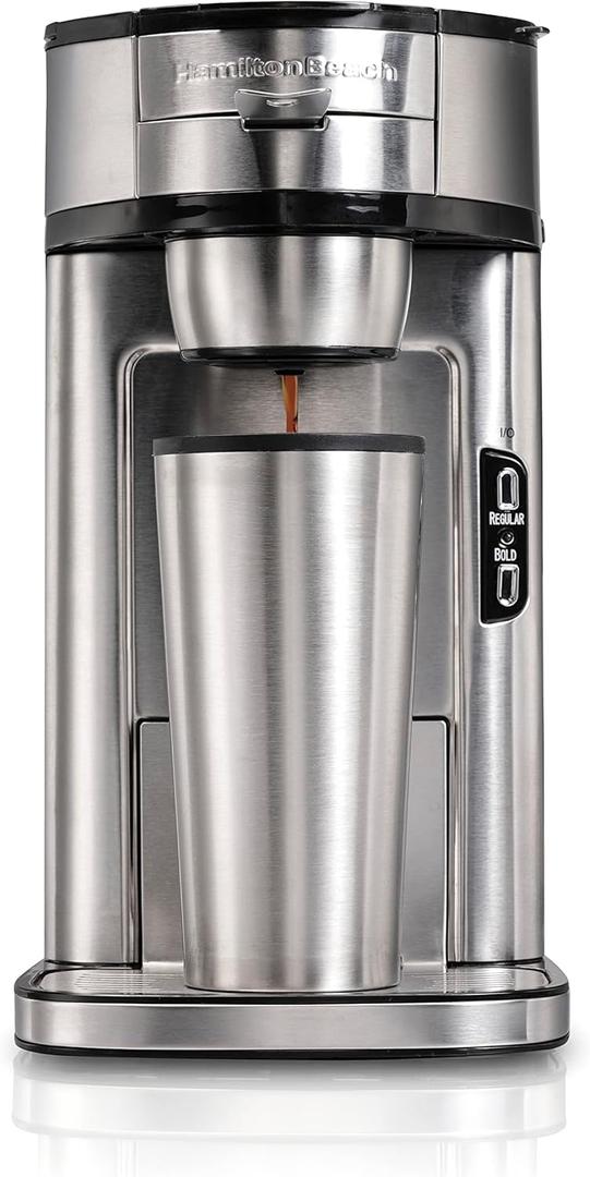 Hamilton Beach The Scoop Single Serve Coffee Maker & Fast Grounds Brewer, Brews in Minutes, 8-14oz. Cups, Stainless Steel Hamilton Beach The Scoop Single Serve Coffee Maker & Fast Grounds Brewer, Brews in Minutes, 8-14oz. Cups, Stainless Steel