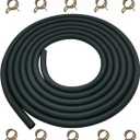 YAMAKATO 10 Feet 1/4 Inch ID Fuel Line Hose for Kawasaki Kohler Briggs & Stratton Small Gas Diesel Powersports Engines and Generators w/ 20 Clamp Rubber Black