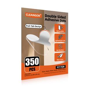 350Pcs Double Sided Adhesive Dots Removable, Clear Ballon Sticky Adhesive Tape Dots, No Trace Sticky Tack Putty for Poster, Hanging Pictures, Crafts, Christmas Decor, Museum, 0.3'' x 0.5''
