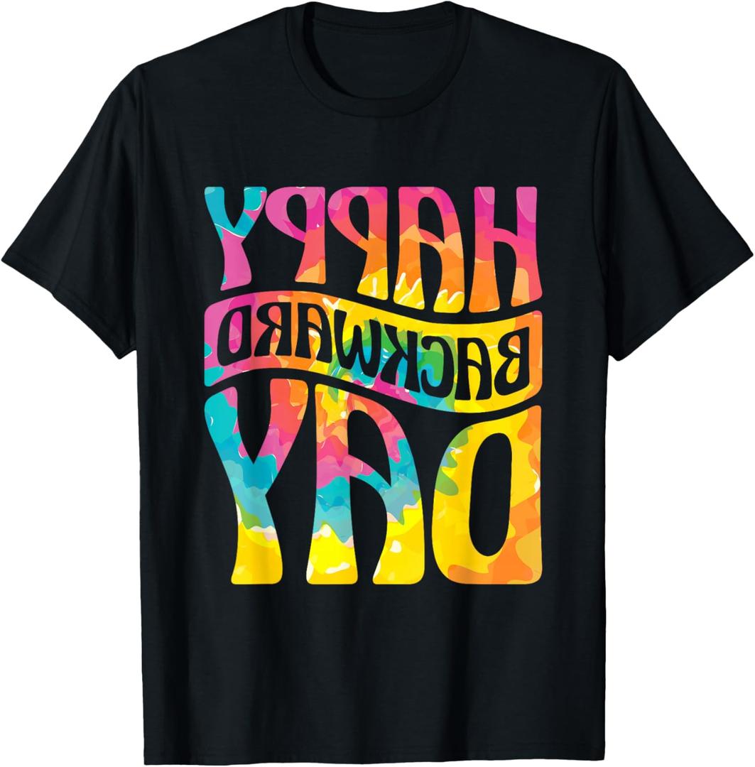Happy Backward Day and Backward Reversed Day T-Shirt, Size 4XL