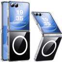 NO.1 Magnetic for Samsung Galaxy Z Flip 7 Case with MagSafe [Crystal Clear] [Anti-Yellowing ][Military Grade Drop Tested] with Soft Silicone Bumper for Samsung Flip 7 Case Slim,Transparent