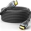4K Long Hdmi Cable 50 ft, HDMI 2.0 Cable Braided, 4K@60Hz/2K/1080P/3D ARC/Ethernet Gold Plated HDMI Cord, Ultra High Speed Hdmi Cable for UHD TV, Monitor, Laptop, Xbox, PS5/PS4
