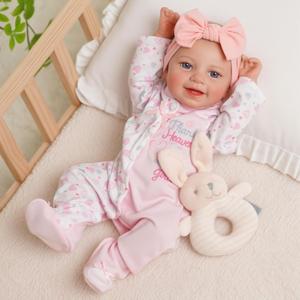 BABESIDE Drink and Wet Reborn Baby Doll  20 Inch Realistic Girl Doll with Soft Vinyl Body, Can Drink Water and Pee, Comes in Cute Bear Outfit, (Shown, B)