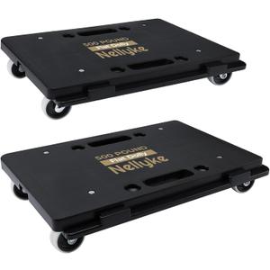 Nellyke Furniture Dolly, 2 Pack Small Flat Moving Dolly, Furniture Movers with 4 Wheels, 500Lbs Capacity, Connectable and Portable Dollies for Heavy Appliance, Black