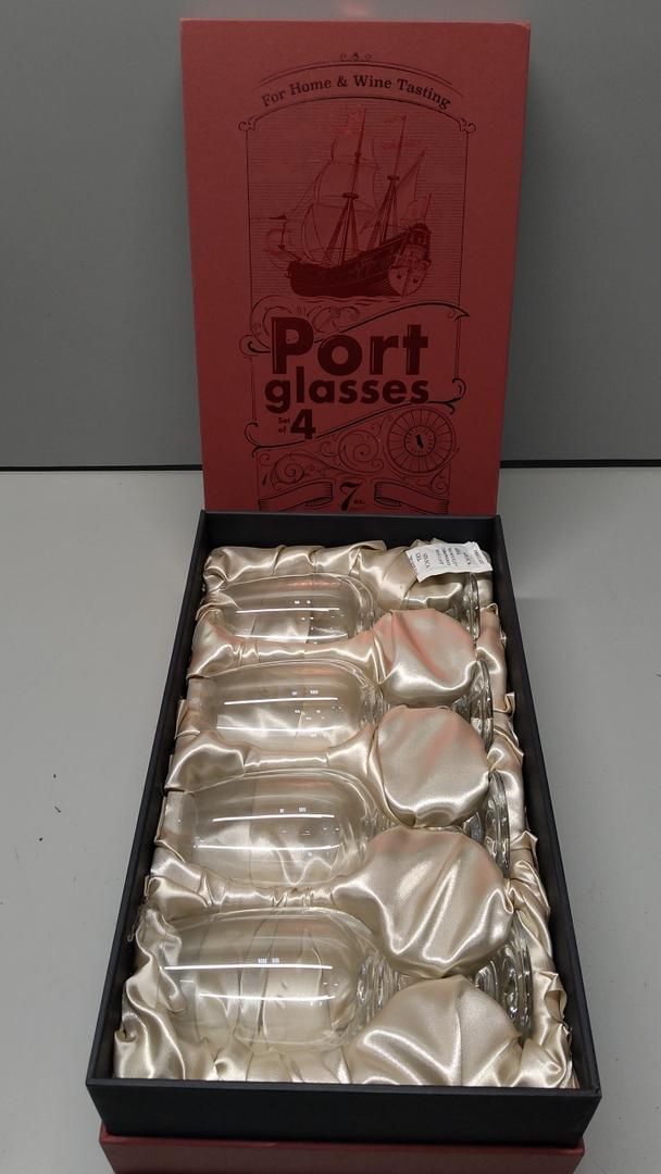 GLASSIQUE CADEAU Port and Dessert Wine, Sherry, Cordial, Aperitif Tasting Glasses | Set of 4 Small Crystal 7 oz Sippers | Mini Short Stem Nosing Taster Copitas