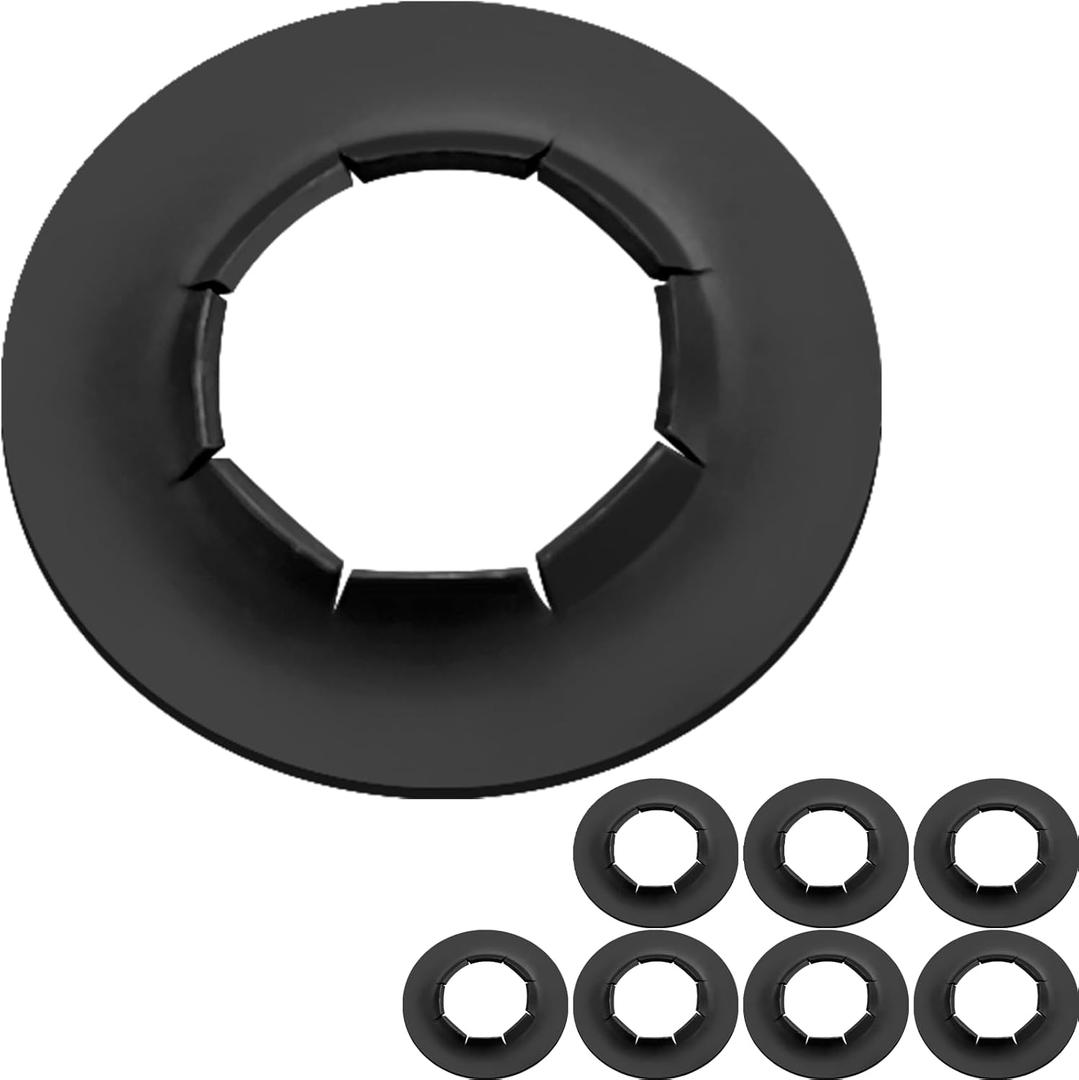 (8-Pack) 1/2" Axle Push Nuts, Dolly Wheel Lock Washers with Oiled Phosphate Finish - Fit 1/2 Axle Rods on Dollies, Yard Trailers, and Lawn Wagons (1/2" (0.5 Inch), Black)