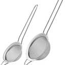 1 Pack Fine Mesh Strainers, Mini Stainless Steel Strainer with Handle for Kitchen, Metal Sieve Sifters for Straining Tea, Matcha, Cocktail, Juice and Coffee