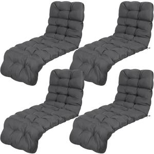 Indoor/Outdoor Chaise Lounge Tufted Bench Cushions, 72"x22" Outdoor Bench Cushion for Wicker Loveseat Porch Swing Patio Chair Furniture Replacement (Grey,4 Pcs)