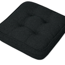 GOFORIT Memory Foam Seat Cushion，Kitchen Chair Cushions for Dining Chairs,Non-Slip Chair Pads with Removable Cover, 16'' x 16'', Black
