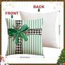 Artscope Christmas Throw Pillow Covers 20x20 Inch Set of 4, Santa Claus Merry Bright Xmas Tree Ball Holiday Decoration Pillow Cases for Christmas Home Decor-Green