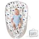 KISS GOLD URMYWO Baby Lounger - Breathable Soft Cotton Cover Baby Lounger Nest, Babies Essentials Gifts, Portable Infant Lounger for Baby Tummy Time Floor Playing Seated Support for Home and Travel (Grey Dinosaur)