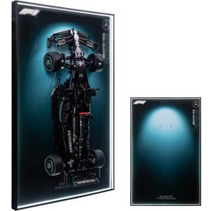 Display Wallboard for Lego Technic Mercedes F1 W14 E Performance Model Car 42171,Display Board with LED Lights, Adult Collectibles Wall Mount, Gift Idea, Home Decor(No Car Included)