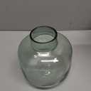 Green Glass Vase, Short Flower Vase, Round Glass Vases for Flowers, 6 Inch Small Glass Vases for Living Room, Dining Table, Wedding, Bookshelf, Office, Coffee Table