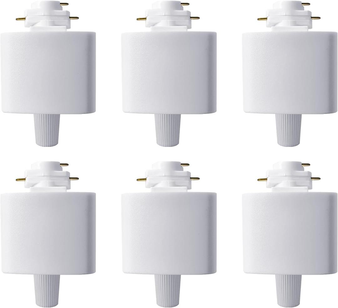 H Type 3-Wire Track Lighting Adapter for Track Lights, Pendants, 120V 6PCS Black Connectors for H Style Single Circuit Systems