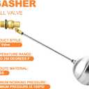 GASHER 2PCS 3/4" 304 Stainless Steel Float Ball Valve with 3/4"G Female x 3/4"NPT Male Adapter, DN20 Adjustable Water Tank Float Ball Valve for Stock Tank Pool Water Level Control