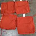 Outdoor Square Cushion Cover Polyester Seat Pad For Garden Patio Furniture Durable Weather Cushion Protector Red Color, 4 Pack