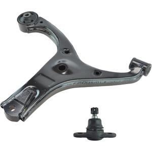 TRQ Front Right Lower Control Arm with Ball Joint Set Passenger Side Compatible with 2006-2011 Hyundai Accent Kia Rio Rio5