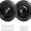 Gorilla Cart Wheels 10" Flat-free Solid Tire and Wheel Replacement 4.10/3.50-4 for Hand Truck, Wagon, Garden Dolly, Trolley - 2 Pack