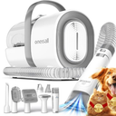 Oneisall Dog Grooming Vacuum, Pet Grooming Vacuum with Clipper Nail Grinder, 1.5L Dust Cup Dog Deshedding Brush with 7 Tools for Shedding Pet Hair, Home Cleaning(Gray)