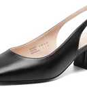 DREAM PAIRS Women's Low Chunky Heels Slingback Square Toe Block Dress Shoes Closed Toe Comfortable Wedding Work Pumps 9