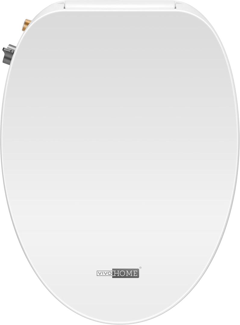 VIVOHOME Smart Heated Bidet Toilet Seat with Self-Cleaning Nozzle for Rear and Front Cleansing, Warm Air Dryer with Adjustable Temperature Settings, Soft Close Lid, Nightlight