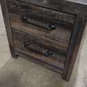 Signature Design by Ashley Drystan Rustic Industrial 2 Drawer Nightstand with 2 Slim-Profile USB Charging Stations, 24.37" Tall, Weatherworn Brown