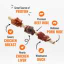 2 x Good N Fun Triple Flavor Kabobs Chews for All Dogs, 18 Count, Treat Your Dog to Chews Made from Beef Hide, Real Chicken, Pork Hide, Duck and Chicken Liver (EXP 02/23/28)