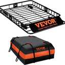 VEVOR Roof Rack Cargo Basket, 51" x 36" x 5" Rooftop Cargo Carrier w/ 15 Cu Ft Waterproof Cargo Bag, 200 LBS Capacity Universal Rack Carrier for SUV, Truck, Pickup